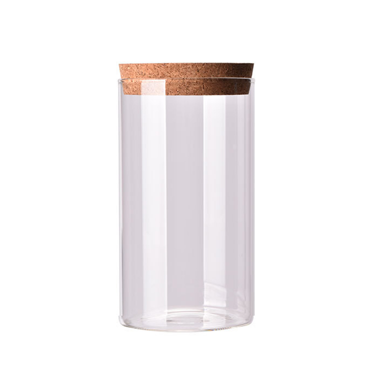 Wood Cork Lid Glass Jar