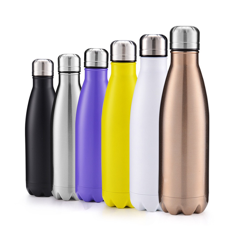 Cola Shaped 500ml double wall stainless steel water bottle thermos vacuum flask