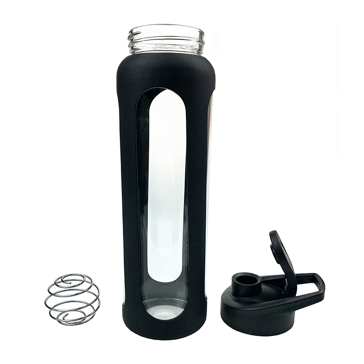 bottle glass with silicone sleevce